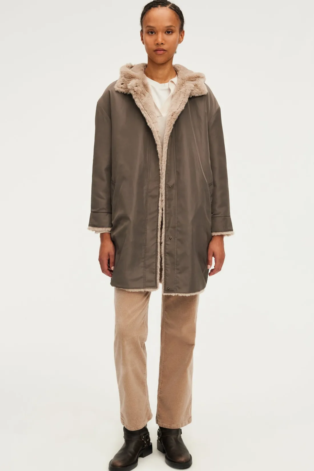 Pablo Parka réversible à capuche - LOUANE Kaki Best Sale