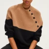 Pablo Pull à col montant bicolore - JOVIANE Noir Cheap