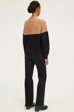 Pablo Pull à col montant bicolore - JOVIANE Noir Cheap