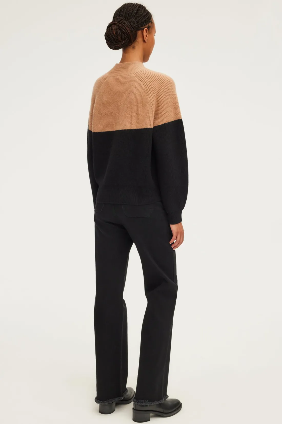 Pablo Pull à col montant bicolore - JOVIANE Noir Cheap