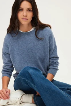 Pablo Pull col rond en cachemire - JULISSA Indigo Best Sale