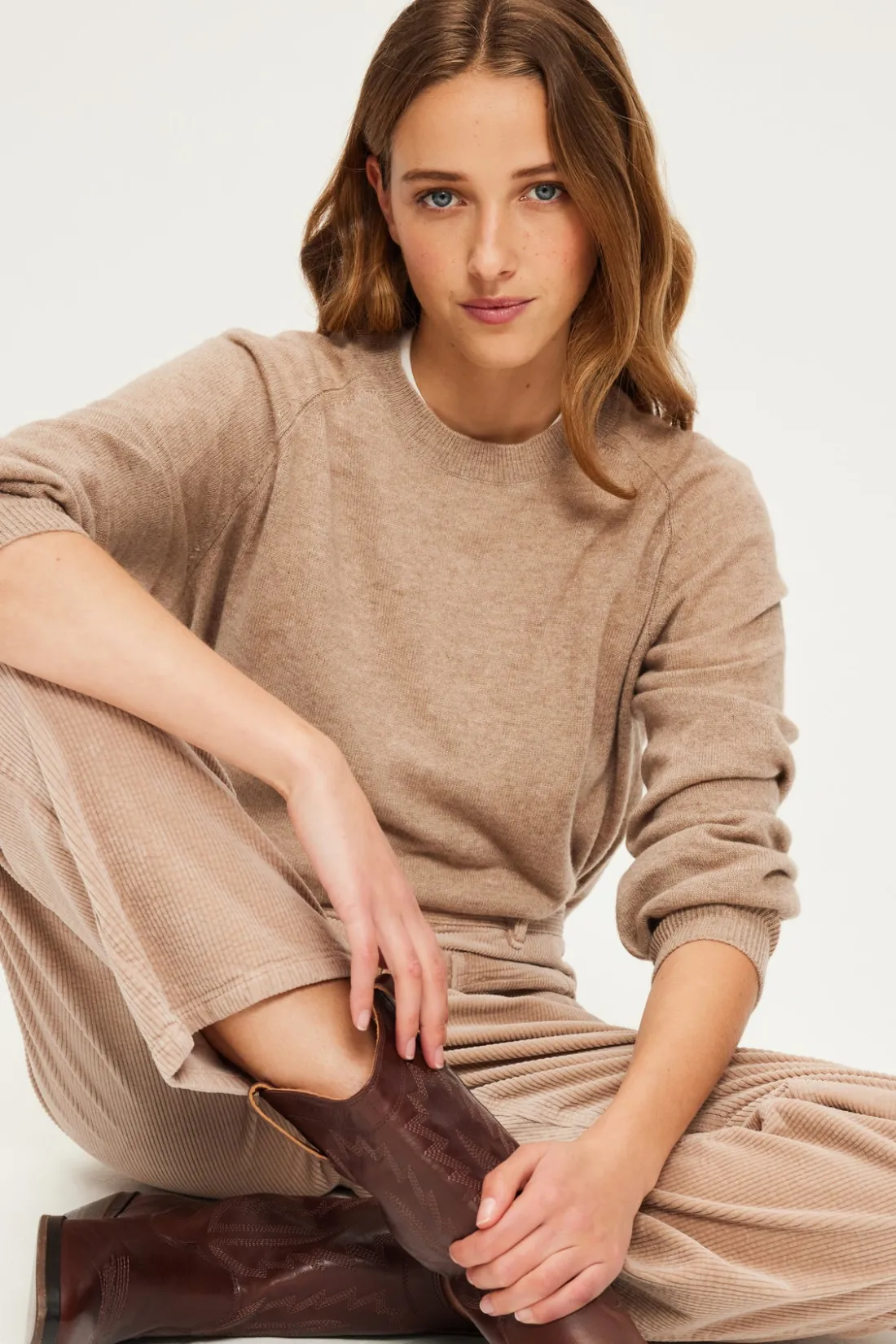 Pablo Pull col rond en cachemire - JULISSA Beige Best Sale