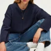 Pablo Pull col rond en laine mélangée marine - JOSSIA Jeans Fashion