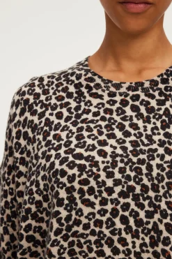 Pablo Pull col rond léopard - JACQUEMINE Beige Outlet