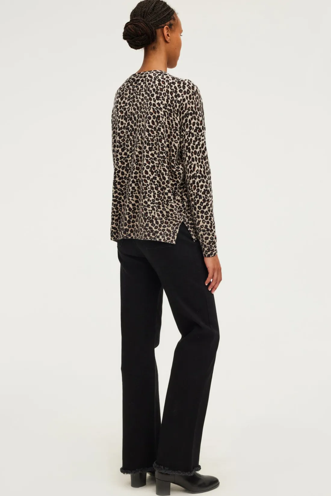 Pablo Pull col rond léopard - JACQUEMINE Beige Outlet
