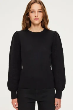 Pablo Pull en laine à manches ajourées - JANITA Noir Best Sale