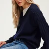 Pablo Pull en laine aux manches ajourées - JIOTI Marine Best