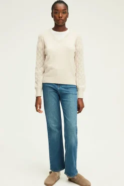 Pablo Pull en laine aux manches ajourées - JIOTI Beigerosé Fashion