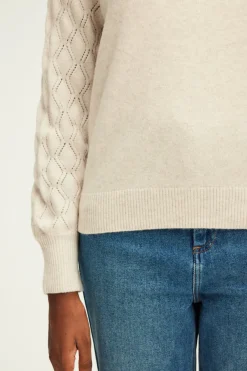 Pablo Pull en laine aux manches ajourées - JIOTI Beigerosé Fashion
