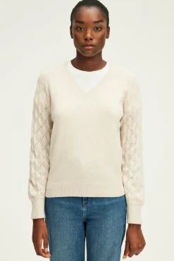 Pablo Pull en laine aux manches ajourées - JIOTI Beigerosé Fashion