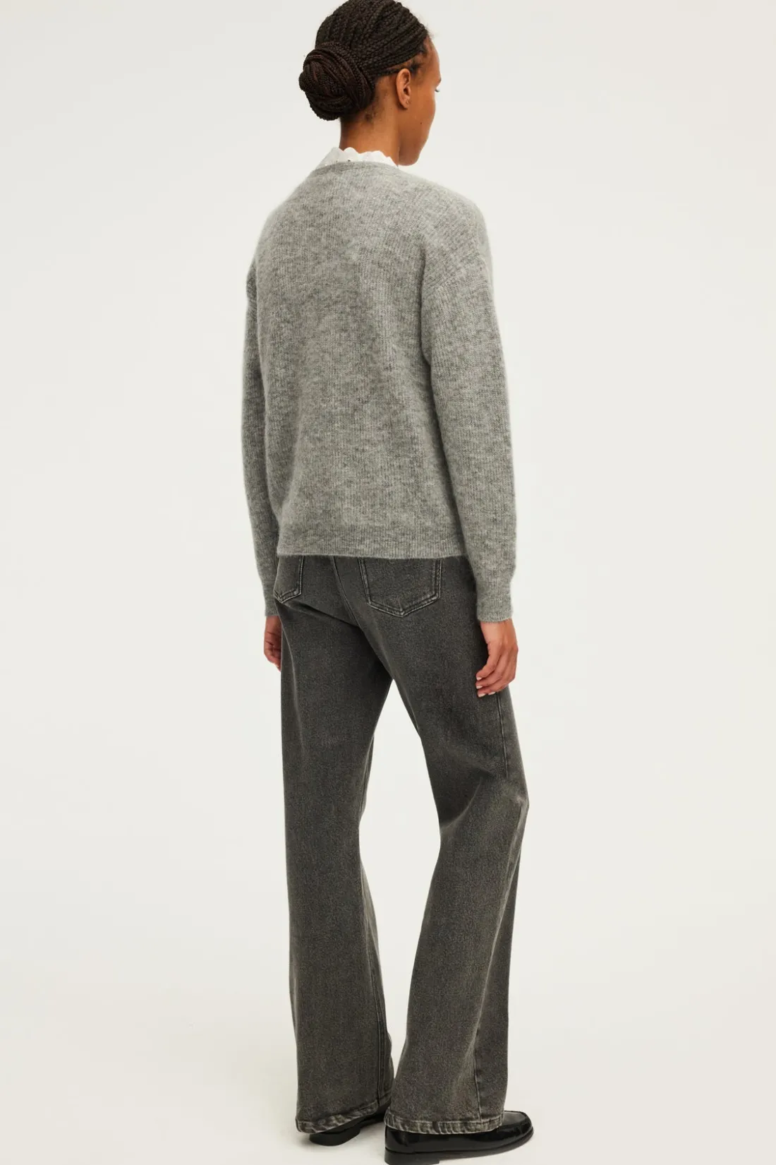 Pablo Pull mohair à col dentelle - JULETTE GrisChiné Online