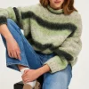 Pablo Pull épais oversize à rayures - JOYA VertKaki Outlet