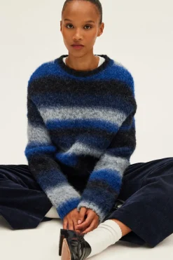 Pablo Pull épais oversize à rayures - JOYA Bleuocean Clearance
