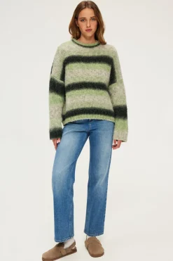 Pablo Pull épais oversize à rayures - JOYA VertKaki Outlet