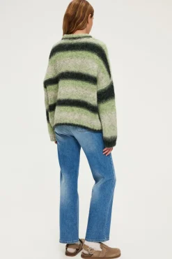 Pablo Pull épais oversize à rayures - JOYA VertKaki Outlet