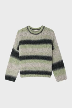Pablo Pull épais oversize à rayures - JOYA VertKaki Outlet