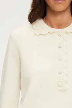 Pablo Pull polo en laine écrue - JANIRA Ecru New