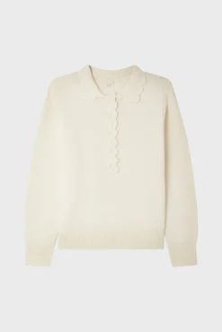 Pablo Pull polo en laine écrue - JANIRA Ecru New
