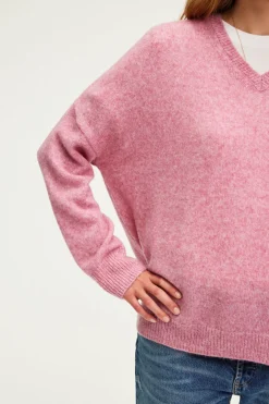 Pablo Pull V oversize chiné - JOURNA Rose Fashion