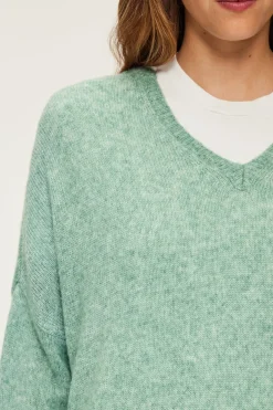 Pablo Pull V oversize chiné - JOURNA Vert Outlet