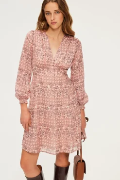 Pablo Robe courte à fleurs et lurex - SOLINE Nude Flash Sale