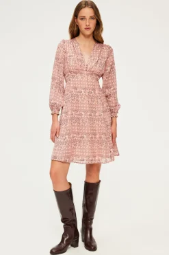 Pablo Robe courte à fleurs et lurex - SOLINE Nude Flash Sale