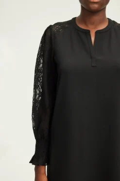 Pablo Robe courte aux manches en dentelle - STEPHANIE Noir Clearance