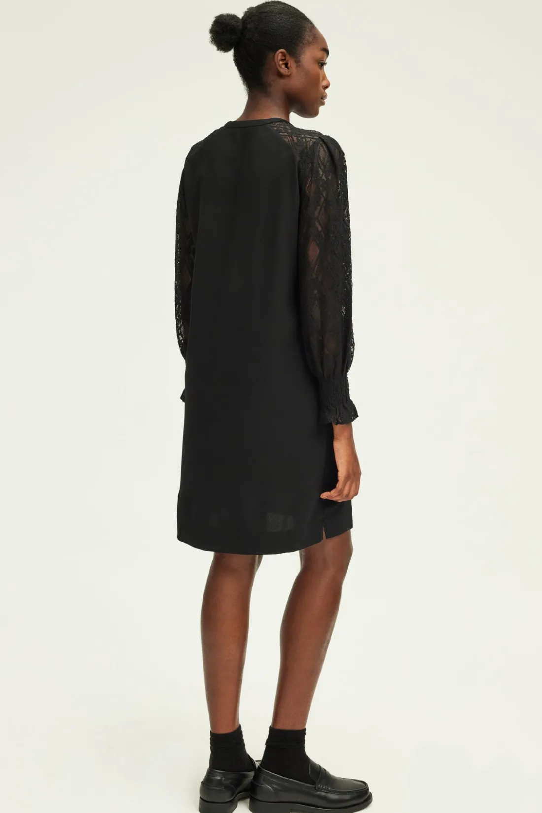 Pablo Robe courte aux manches en dentelle - STEPHANIE Noir Clearance