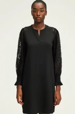 Pablo Robe courte aux manches en dentelle - STEPHANIE Noir Clearance