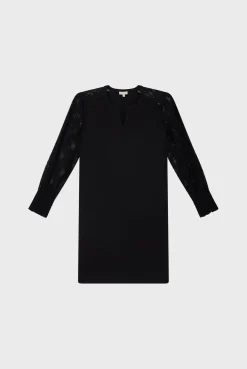 Pablo Robe courte aux manches en dentelle - STEPHANIE Noir Clearance