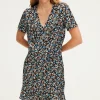Pablo Robe courte cintrée à fleurs - SABRIA Noir Outlet