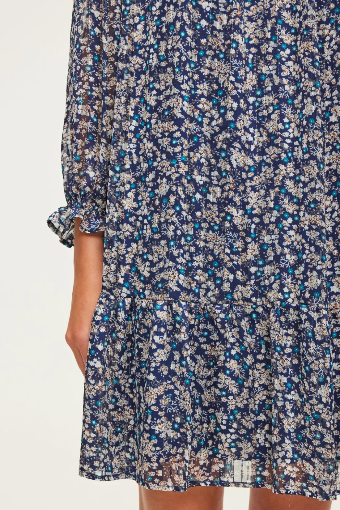 Pablo Robe courte en mousseline fleurie - SAMARE Encre Clearance