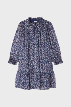 Pablo Robe courte en mousseline fleurie - SAMARE Encre Clearance