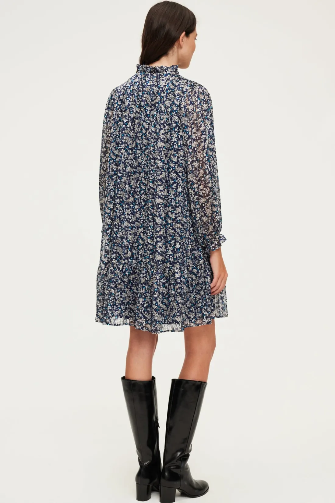 Pablo Robe courte en mousseline fleurie - SAMARE Encre Clearance