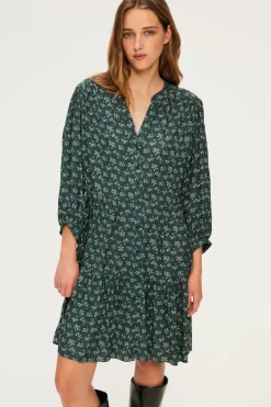 Pablo Robe courte et droite à fleurs - SIRINE Vert Discount