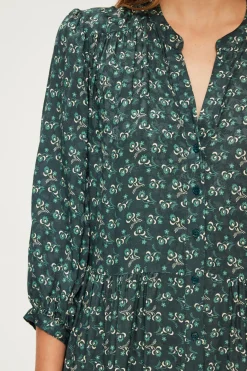 Pablo Robe courte et droite à fleurs - SIRINE Vert Discount