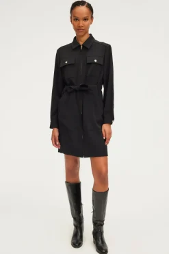 Pablo Robe courte zippée à col -SORAYA Noir Sale