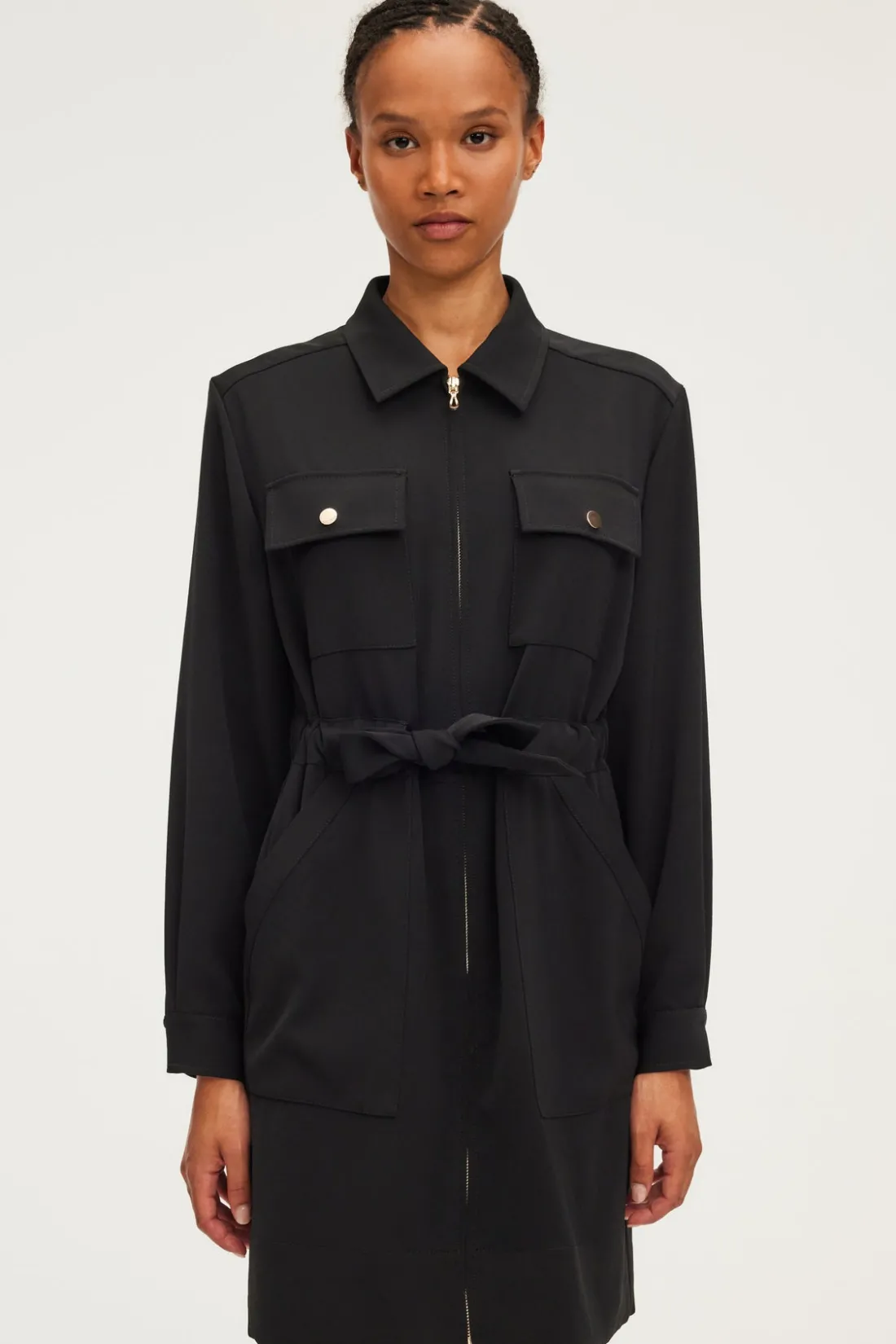 Pablo Robe courte zippée à col -SORAYA Noir Sale