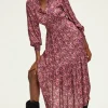 Pablo Robe longue cintrée à fleurs -SALIANE Rose Flash Sale