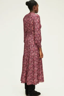 Pablo Robe longue cintrée à fleurs -SALIANE Rose Flash Sale