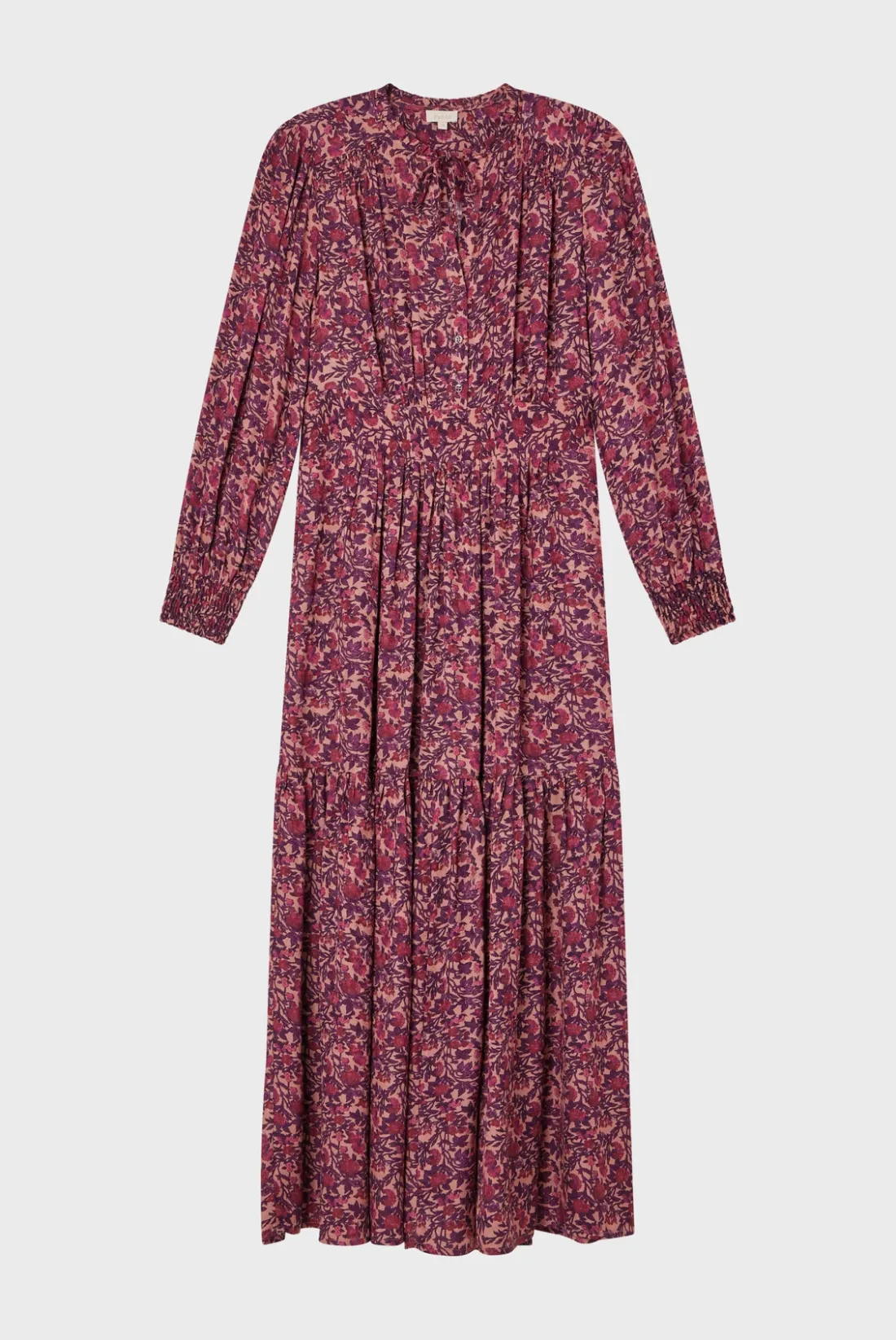 Pablo Robe longue cintrée à fleurs -SALIANE Rose Flash Sale