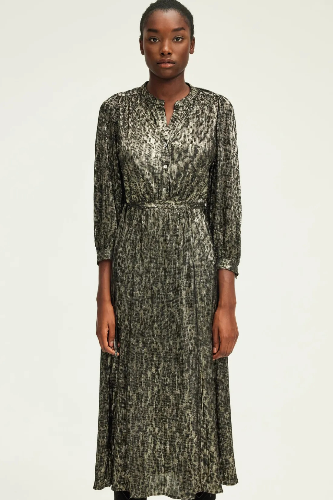 Pablo Robe midi en lurex léopard - SYDONIE Noir Best