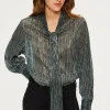 Pablo Top en lurex et col lavallière - BRUNA Canard Flash Sale