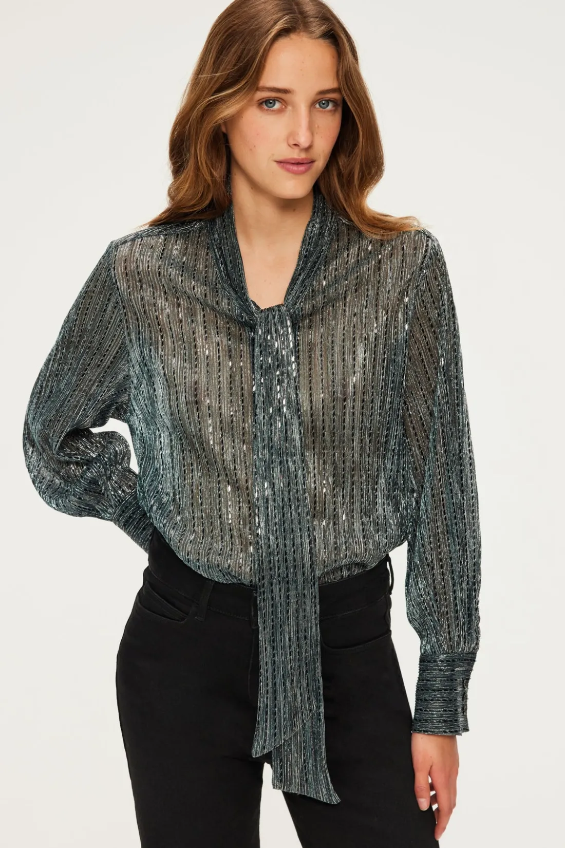 Pablo Top en lurex et col lavallière - BRUNA Canard Flash Sale