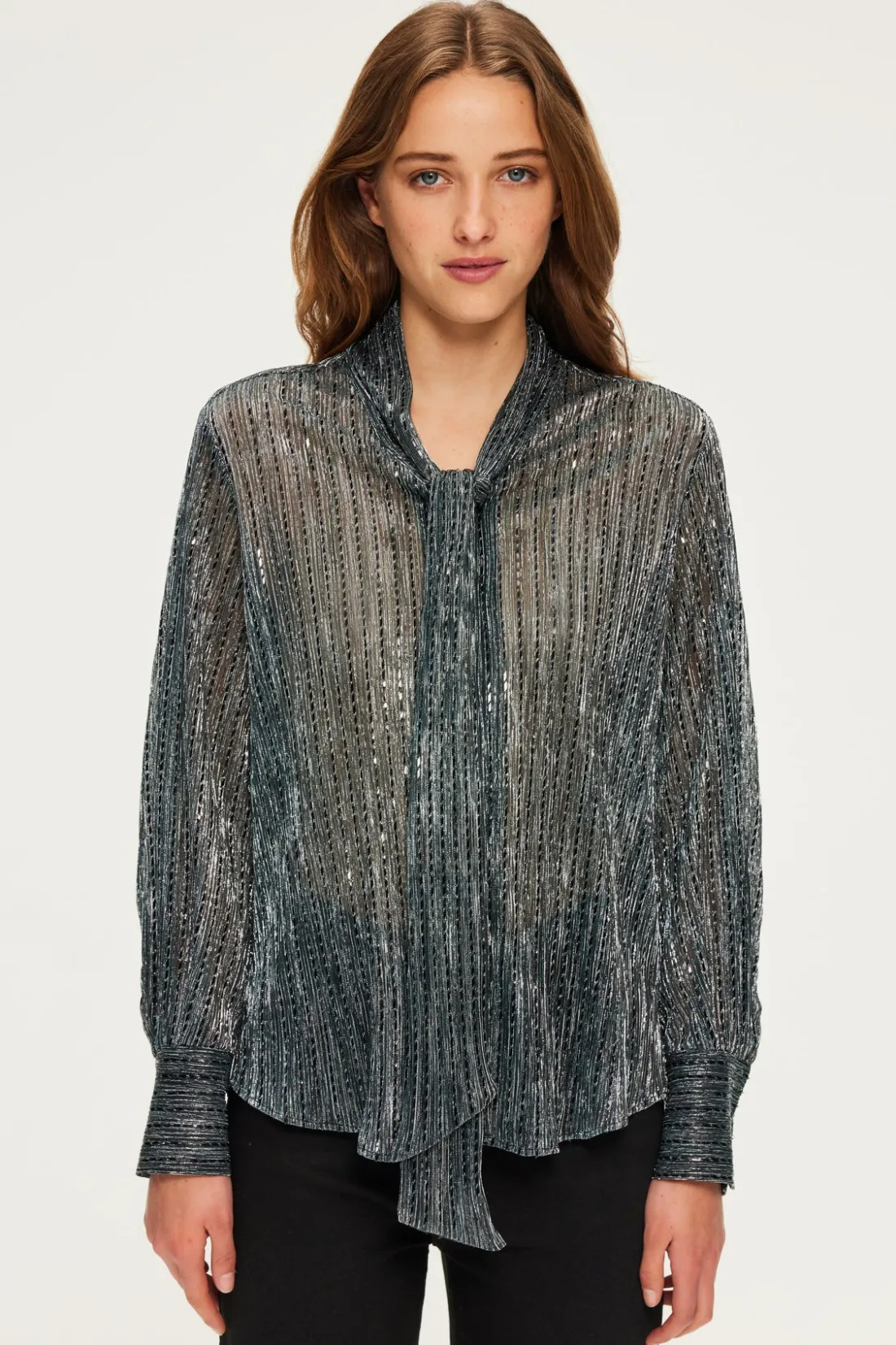 Pablo Top en lurex et col lavallière - BRUNA Canard Flash Sale