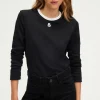 Pablo T-shirt manches longues à logo - ANNECLAIRE Noir Hot