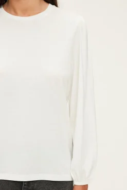 Pablo T-shirt manches longues en coton mélangé - AZLIS Ecru Online