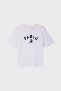 Pablo T-shirt sérigraphié en coton - AZADEE GrisChiné Clearance