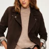 Pablo Veste biker en cuir velours - BIBIANE Cinanon Best Sale