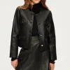 Pablo Veste courte en cuir - BURCINE Noir Cheap